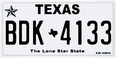 TX license plate BDK4133