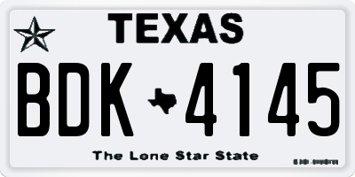 TX license plate BDK4145