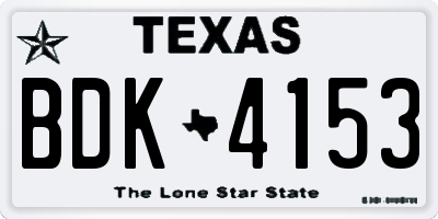 TX license plate BDK4153