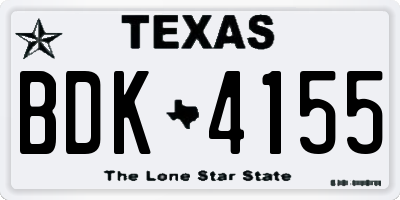 TX license plate BDK4155