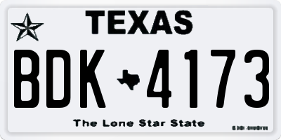 TX license plate BDK4173