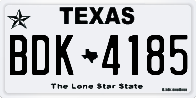 TX license plate BDK4185