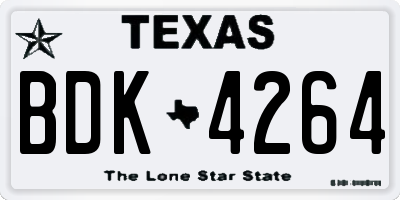TX license plate BDK4264