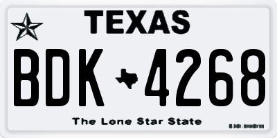 TX license plate BDK4268