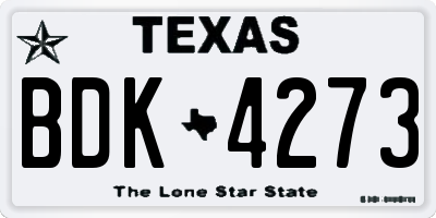 TX license plate BDK4273