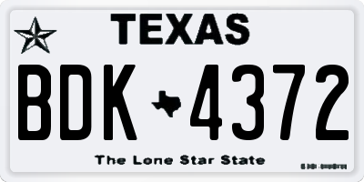 TX license plate BDK4372