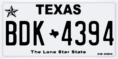 TX license plate BDK4394