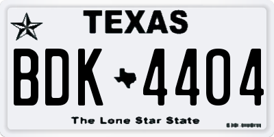 TX license plate BDK4404