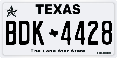 TX license plate BDK4428