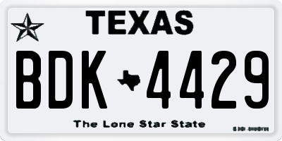 TX license plate BDK4429