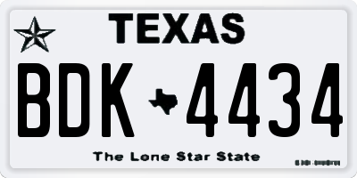 TX license plate BDK4434