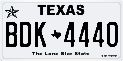 TX license plate BDK4440
