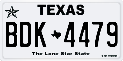 TX license plate BDK4479