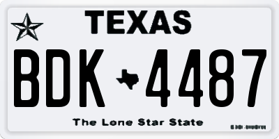 TX license plate BDK4487