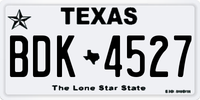 TX license plate BDK4527