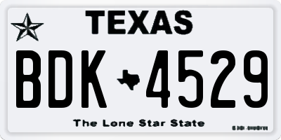 TX license plate BDK4529