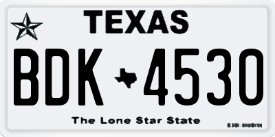 TX license plate BDK4530