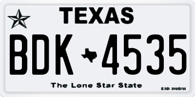 TX license plate BDK4535