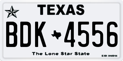 TX license plate BDK4556