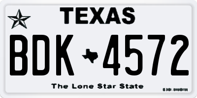 TX license plate BDK4572