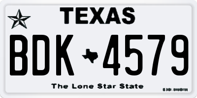 TX license plate BDK4579