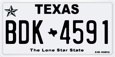 TX license plate BDK4591