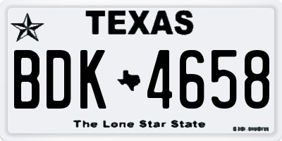 TX license plate BDK4658