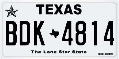 TX license plate BDK4814