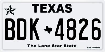 TX license plate BDK4826