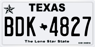 TX license plate BDK4827