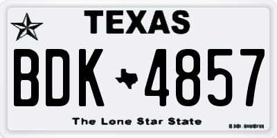 TX license plate BDK4857