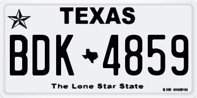 TX license plate BDK4859