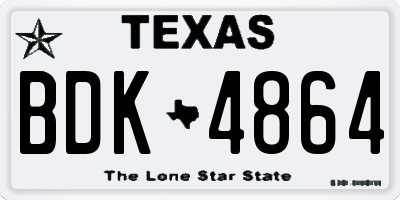 TX license plate BDK4864