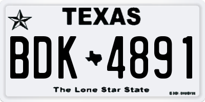 TX license plate BDK4891