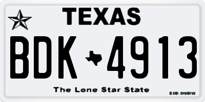 TX license plate BDK4913