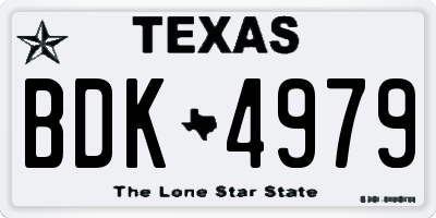TX license plate BDK4979