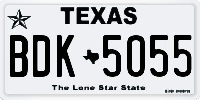 TX license plate BDK5055
