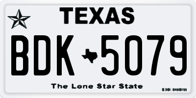 TX license plate BDK5079