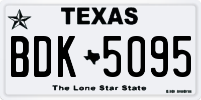 TX license plate BDK5095