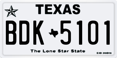 TX license plate BDK5101