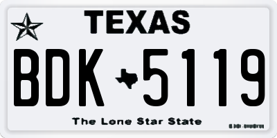 TX license plate BDK5119