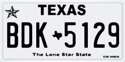 TX license plate BDK5129
