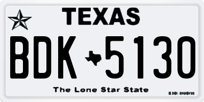 TX license plate BDK5130