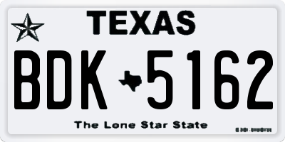TX license plate BDK5162