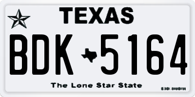 TX license plate BDK5164