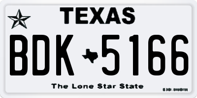 TX license plate BDK5166