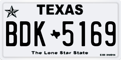 TX license plate BDK5169