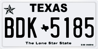 TX license plate BDK5185