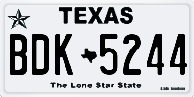 TX license plate BDK5244