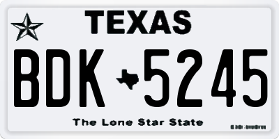 TX license plate BDK5245